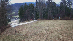 Prostřední část sjezdovky a snowpark