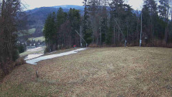 Prostřední část sjezdovky a snowpark