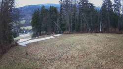 Prostřední část sjezdovky a snowpark