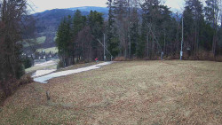 Prostřední část sjezdovky a snowpark