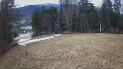 Prostřední část sjezdovky a snowpark