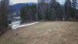 Prostřední část sjezdovky a snowpark
