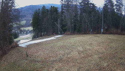 Prostřední část sjezdovky a snowpark