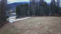 Prostřední část sjezdovky a snowpark
