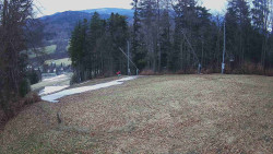 Prostřední část sjezdovky a snowpark