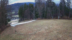 Prostřední část sjezdovky a snowpark