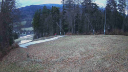 Prostřední část sjezdovky a snowpark