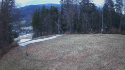 Prostřední část sjezdovky a snowpark