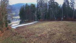 Prostřední část sjezdovky a snowpark