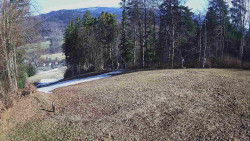 Prostřední část sjezdovky a snowpark
