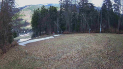 Prostřední část sjezdovky a snowpark