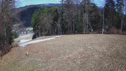 Prostřední část sjezdovky a snowpark