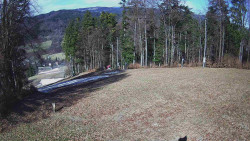 Prostřední část sjezdovky a snowpark