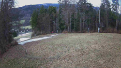 Prostřední část sjezdovky a snowpark