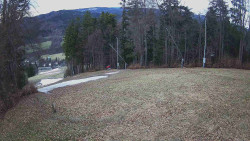 Prostřední část sjezdovky a snowpark