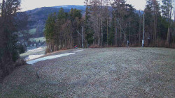 Prostřední část sjezdovky a snowpark