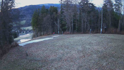 Prostřední část sjezdovky a snowpark