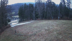 Prostřední část sjezdovky a snowpark