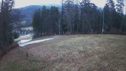 Prostřední část sjezdovky a snowpark