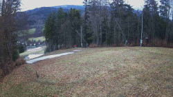 Prostřední část sjezdovky a snowpark