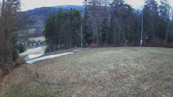 Prostřední část sjezdovky a snowpark