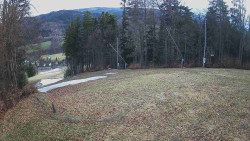 Prostřední část sjezdovky a snowpark