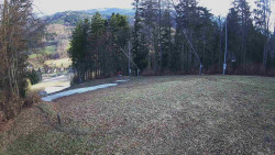 Prostřední část sjezdovky a snowpark