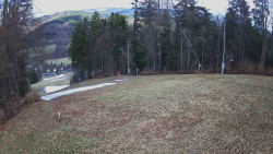 Prostřední část sjezdovky a snowpark