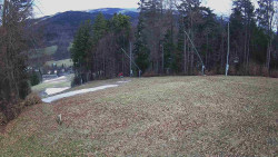Prostřední část sjezdovky a snowpark