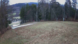 Prostřední část sjezdovky a snowpark