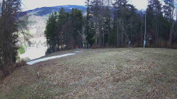 Prostřední část sjezdovky a snowpark