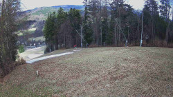 Prostřední část sjezdovky a snowpark