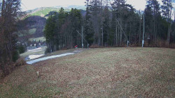 Prostřední část sjezdovky a snowpark