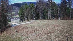 Prostřední část sjezdovky a snowpark
