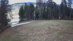 Prostřední část sjezdovky a snowpark