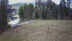 Prostřední část sjezdovky a snowpark