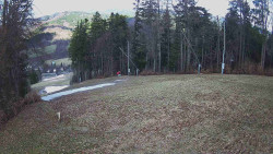 Prostřední část sjezdovky a snowpark