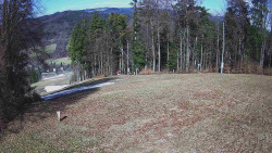 Prostřední část sjezdovky a snowpark
