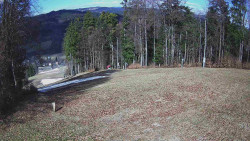 Prostřední část sjezdovky a snowpark