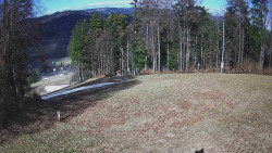 Prostřední část sjezdovky a snowpark