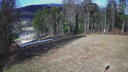 Prostřední část sjezdovky a snowpark