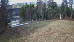 Prostřední část sjezdovky a snowpark