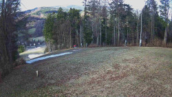 Prostřední část sjezdovky a snowpark
