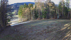 Prostřední část sjezdovky a snowpark