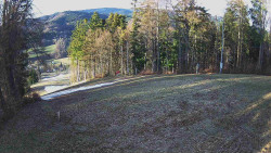 Prostřední část sjezdovky a snowpark