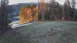 Prostřední část sjezdovky a snowpark
