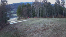 Prostřední část sjezdovky a snowpark