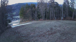 Prostřední část sjezdovky a snowpark