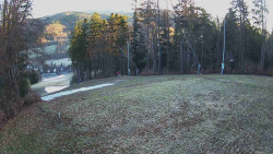 Prostřední část sjezdovky a snowpark
