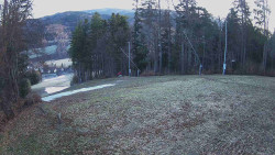 Prostřední část sjezdovky a snowpark